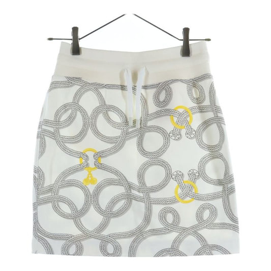 Hermes 25aw Palfrowa Remix All-Over Print Sweatshirt Mini Skirt White Women's