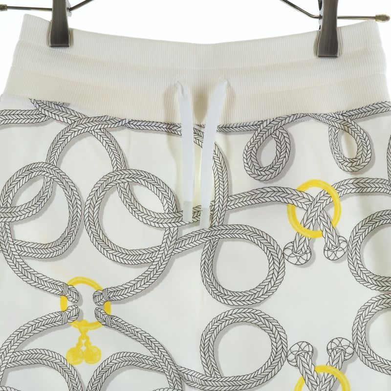 Hermes 25aw Palfrowa Remix All-Over Print Sweatshirt Mini Skirt White Women's