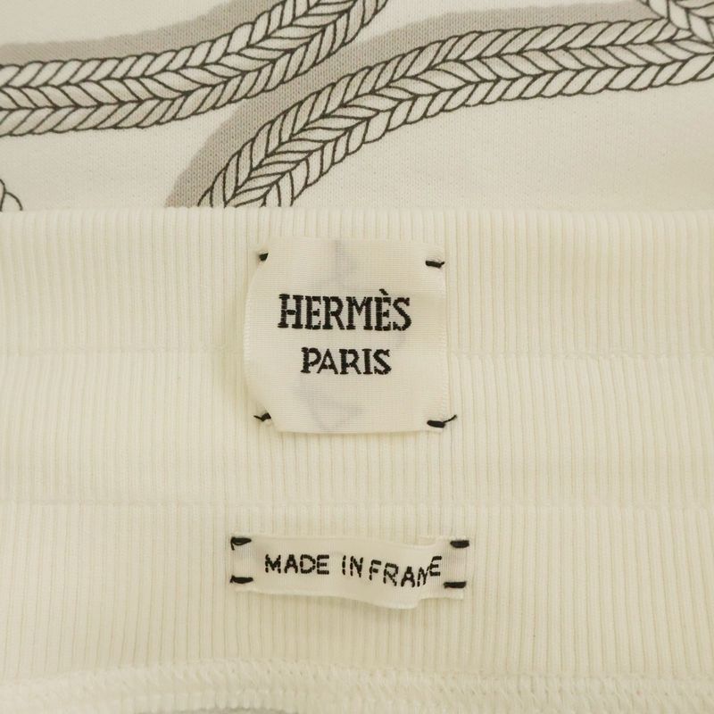 Hermes 25aw Palfrowa Remix All-Over Print Sweatshirt Mini Skirt White Women's