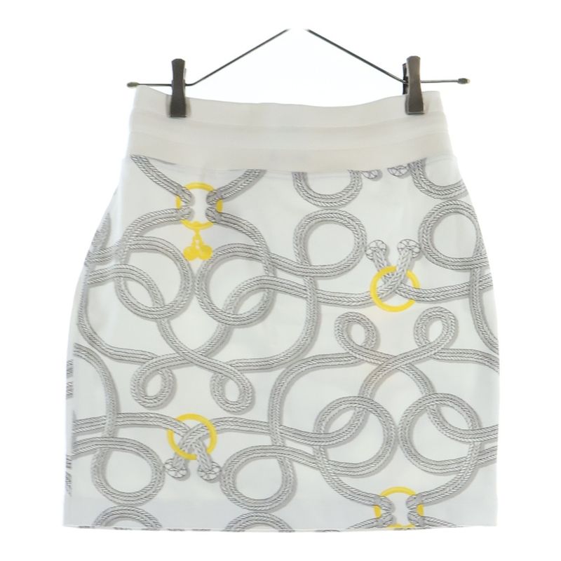 Hermes 25aw Palfrowa Remix All-Over Print Sweatshirt Mini Skirt White Women's