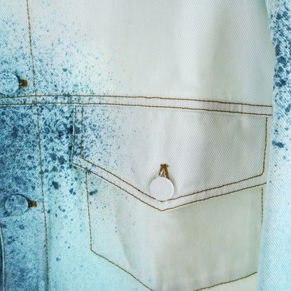 Louis Vuitton 23ss LV Spray Leather Patch Monogram Denim Trucker Jacket White