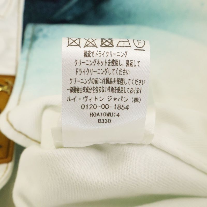 Louis Vuitton 23ss LV Spray Leather Patch Monogram Denim Trucker Jacket White