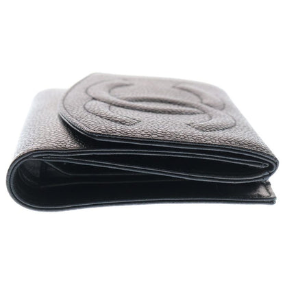Chanel Cocomark Bifold Wallet Black Caviar Skin Coin Purse Coin Case