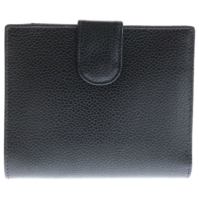 Chanel Cocomark Bifold Wallet Black Caviar Skin Coin Purse Coin Case