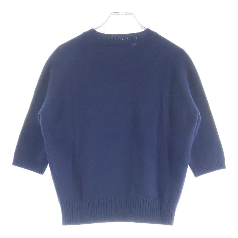 Gucci 22ss Horsebit Cashmere Crew Neck Pullover Long Sleeve Knit Sweater Navy