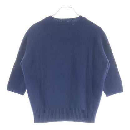 Gucci 22ss Horsebit Cashmere Crew Neck Pullover Long Sleeve Knit Sweater Navy