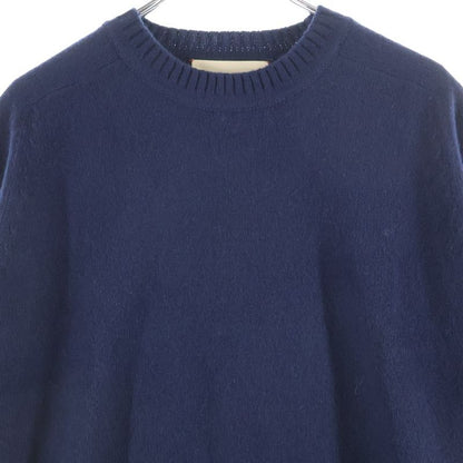Gucci 22ss Horsebit Cashmere Crew Neck Pullover Long Sleeve Knit Sweater Navy