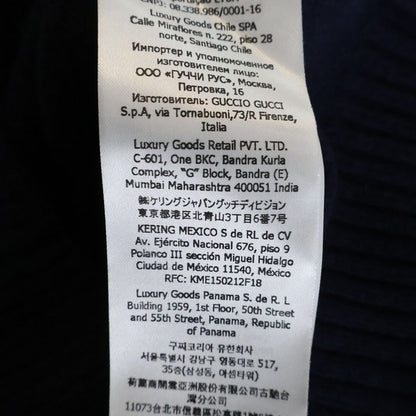 Gucci 22ss Horsebit Cashmere Crew Neck Pullover Long Sleeve Knit Sweater Navy