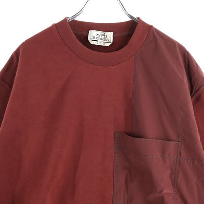 Hermes Nylon Cut Replacement Crew Neck Pullover Sweat Trainer Bordeaux