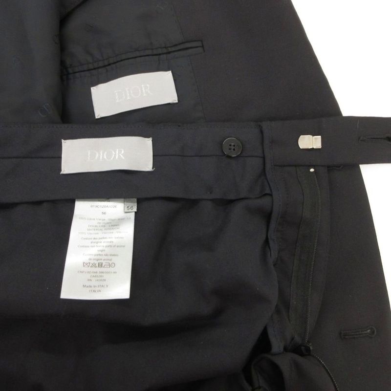 Dior Homme Dior Homme Setup Suit Tailored Jacket Pants Virgin Wool Twill Strap