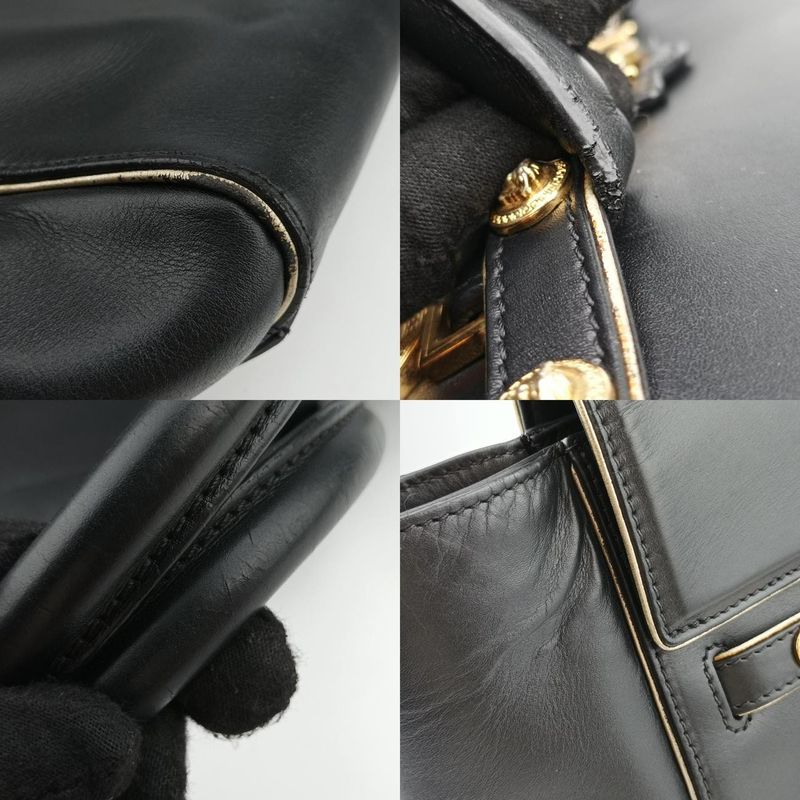 Versace (Versace) VERSACE Medusa Medallion Black Leather CLG159230420181
