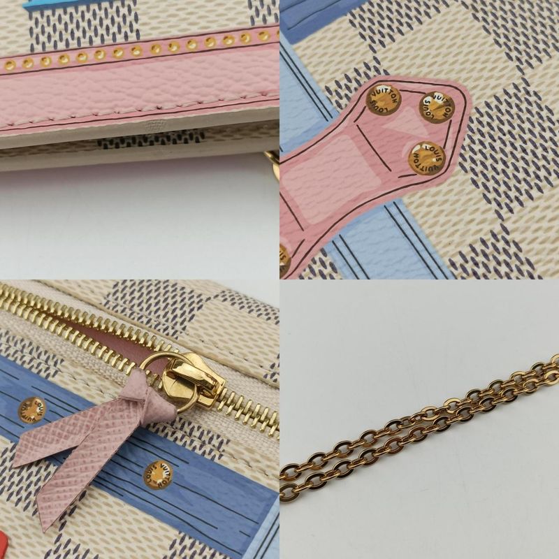 LOUIS VUITTON Summer Trunk Pochette Weekend Azure x Multicolor Damier Camber