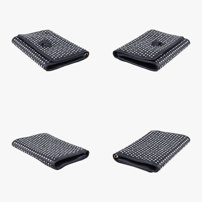 Versace VERSACE Studded Palazzo Medusa Black Leather CLG 562 504 673 535