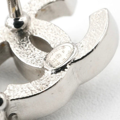 Chanel Earrings Earring Silver Coco Mark No5 Clover Rhinestone