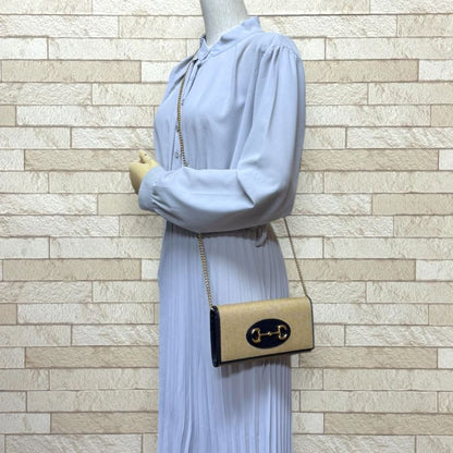 Gucci Horsebit 1955 Shoulder Bag Leather 621888 Beige Ladies Gucci Used Gucci