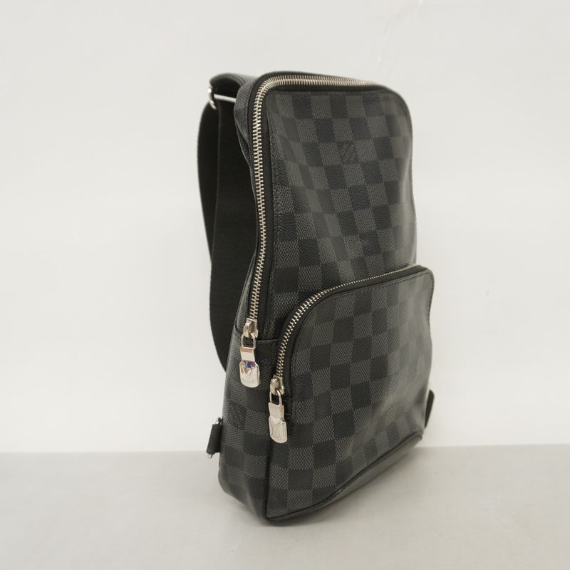 Louis Vuitton Body Bag Damier Graphite Avenues Ring Bag N41719 Black Men's