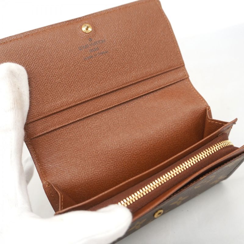 Louis Vuitton Wallet Monogram Porte Monnaie Vie Trésor M61730 Brown Ladies