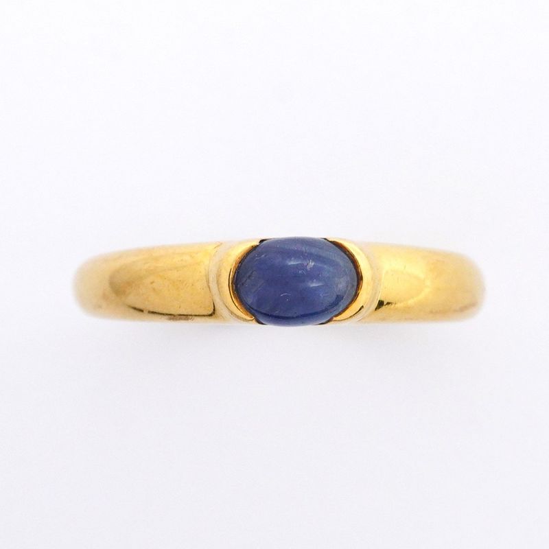 Tiffany & Co Ring 18k Yellow Gold Yellow Gold Sapphire Blue #13.5 Ladies