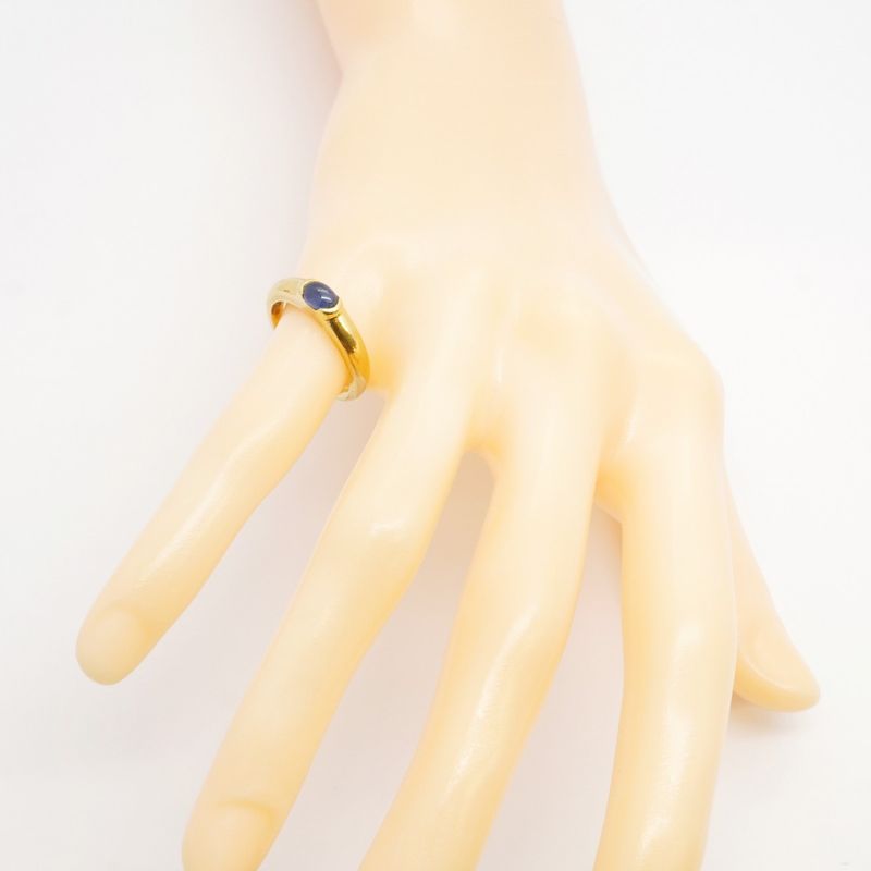 Tiffany & Co Ring 18k Yellow Gold Yellow Gold Sapphire Blue #13.5 Ladies