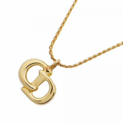 Christian Dior Necklace CD Logo GP Plated Gold Ladies