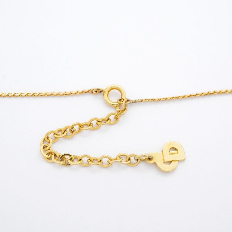 Christian Dior Necklace CD Logo GP Plated Gold Ladies