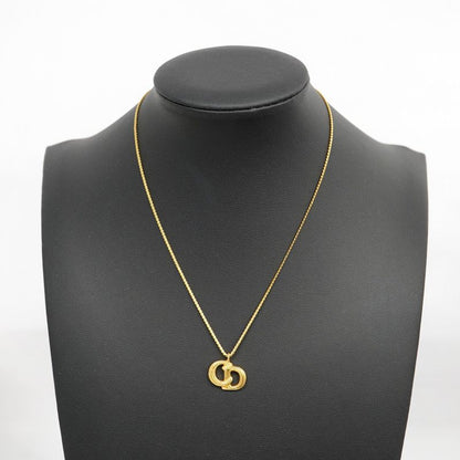 Christian Dior Necklace CD Logo GP Plated Gold Ladies