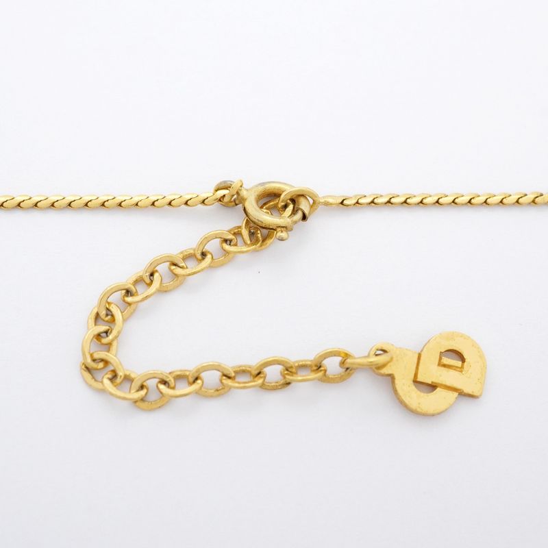 Christian Dior Necklace CD Logo GP Plated Gold Ladies