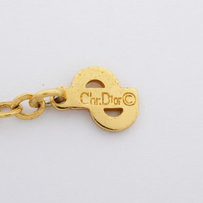 Christian Dior Necklace CD Logo GP Plated Gold Ladies