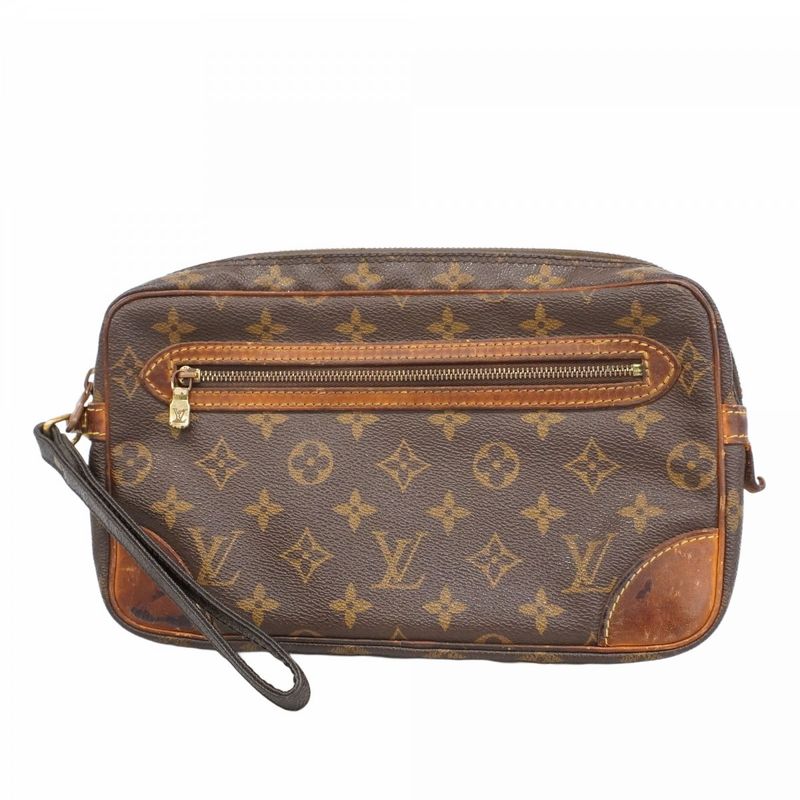 Louis Vuitton Clutch Bag Monogram Marly Dragonne GM M51825 Brown Men's