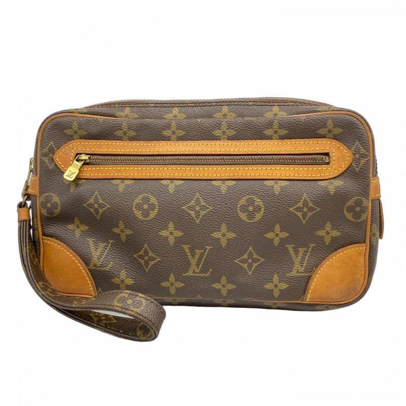 Louis Vuitton Clutch Bag Monogram Marly Dragonne GM M51825 Brown Men's