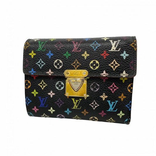 Louis Vuitton Trifold Wallet Monogram Multicolor Portefeuille Koala M58015 Noir