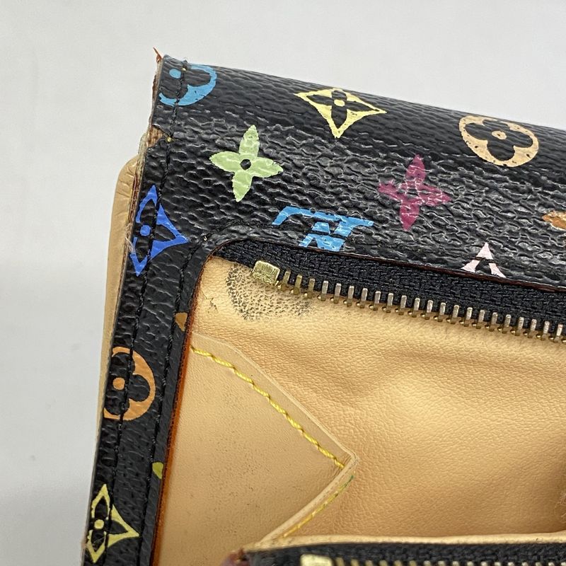 Louis Vuitton Trifold Wallet Monogram Multicolor Portefeuille Koala M58015 Noir