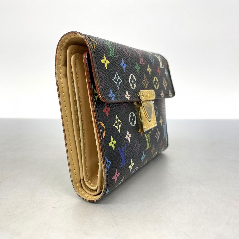 Louis Vuitton Trifold Wallet Monogram Multicolor Portefeuille Koala M58015 Noir