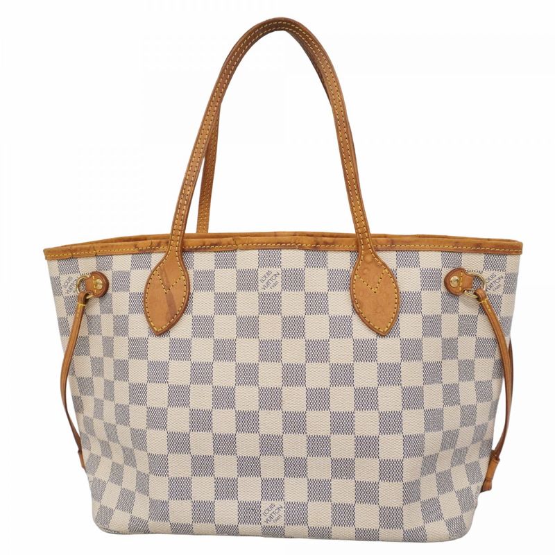 Louis Vuitton Tote Bag Damier Azure Neverfull PM N51110 White Ladies