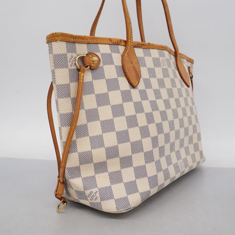 Louis Vuitton Tote Bag Damier Azure Neverfull PM N51110 White Ladies