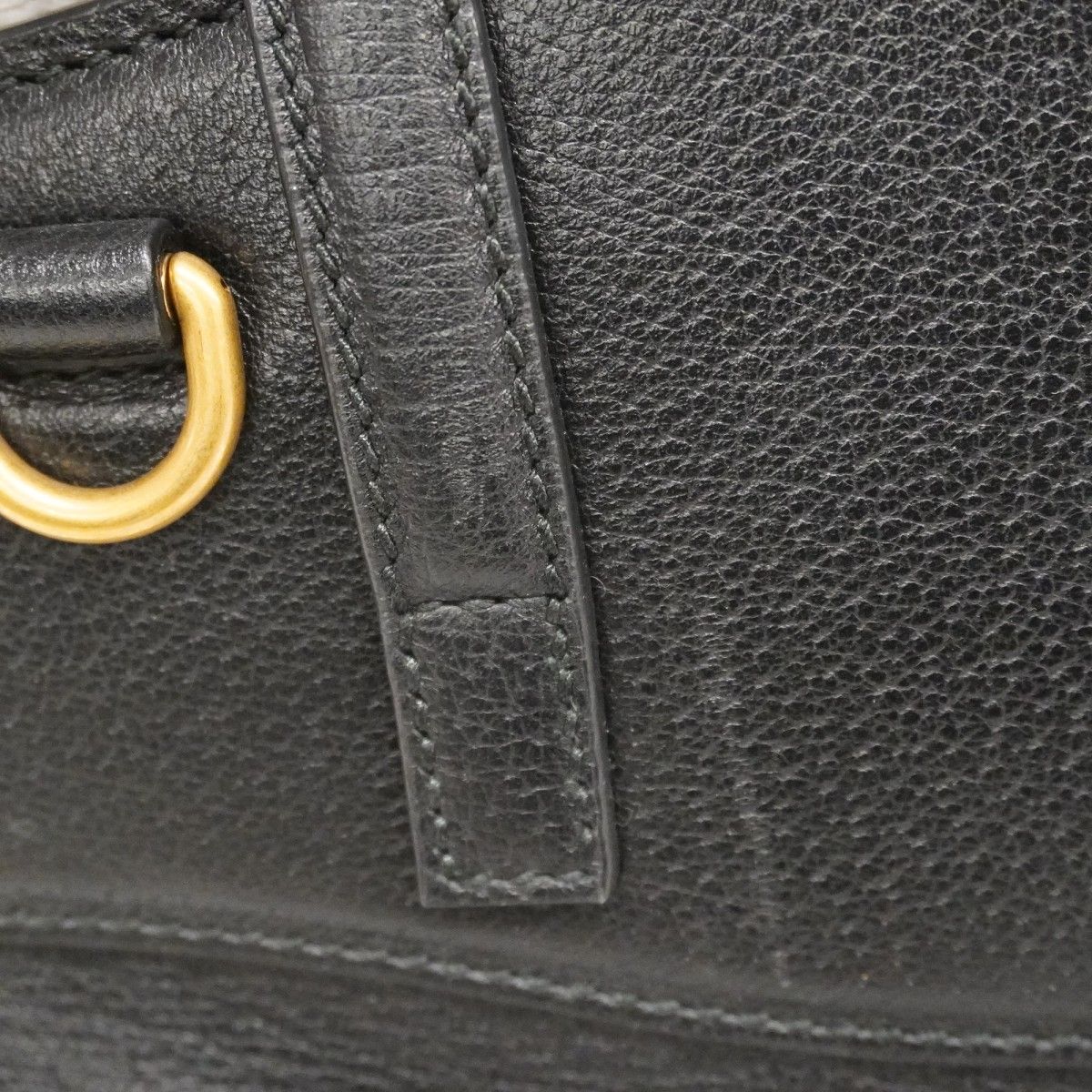 Gucci Handbag Sherry Line Totem 505342 Leather Black Gold Hardware