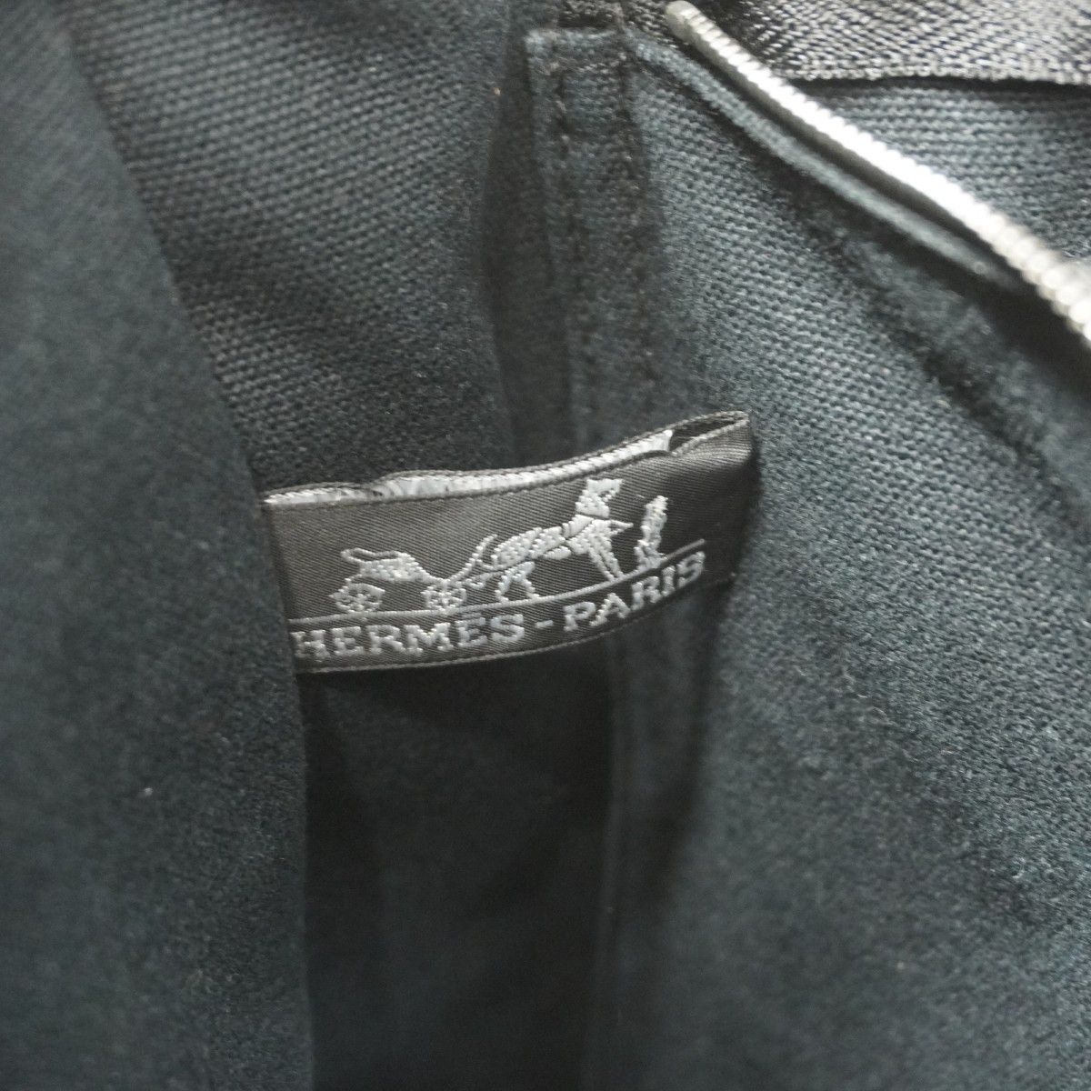 Hermes Tote Bag Fool toe GM Canvas Black Silver Hardware [Used] Women's