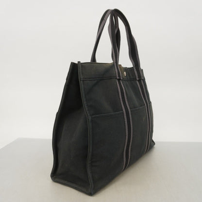 Hermes Tote Bag Fool toe GM Canvas Black Silver Hardware [Used] Women's