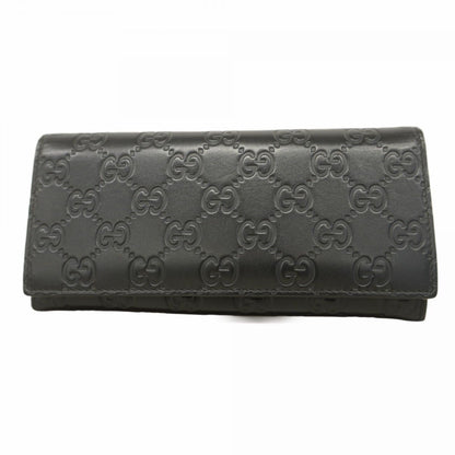 Gucci Long Wallet Guccissima 233154 Leather Black Silver Hardware