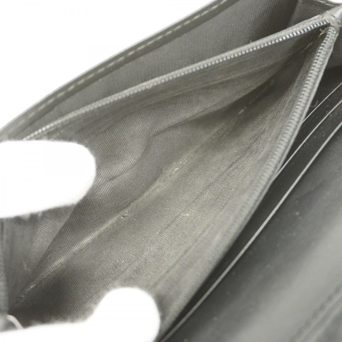 Gucci Long Wallet Guccissima 233154 Leather Black Silver Hardware