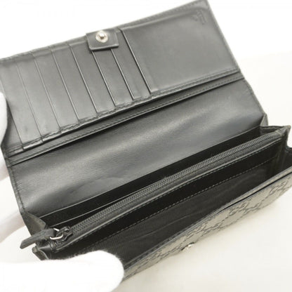 Gucci Long Wallet Guccissima 233154 Leather Black Silver Hardware