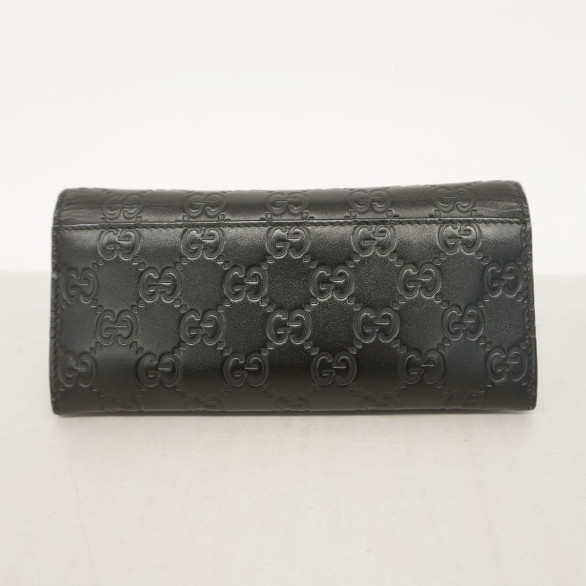 Gucci Long Wallet Guccissima 233154 Leather Black Silver Hardware