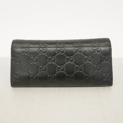 Gucci Long Wallet Guccissima 233154 Leather Black Silver Hardware