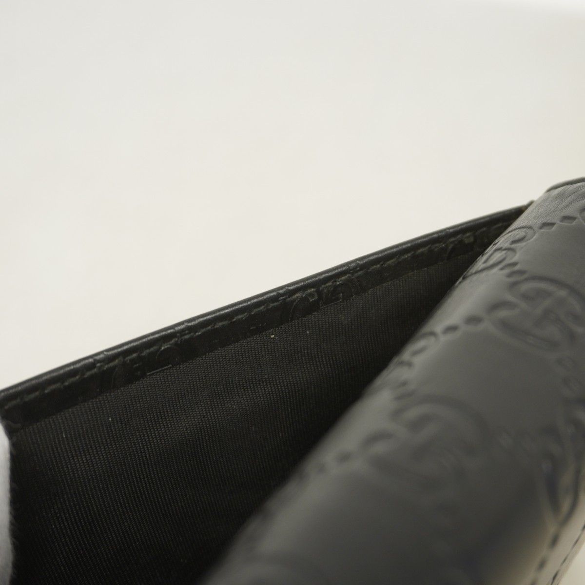 Gucci Long Wallet Guccissima 233154 Leather Black Silver Hardware