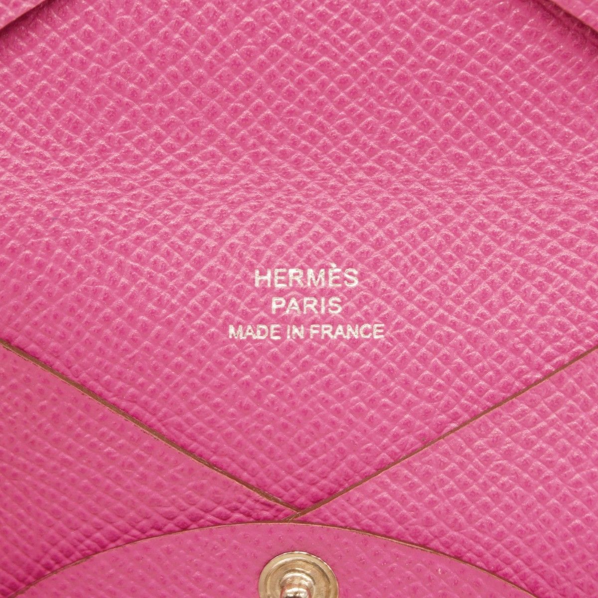 Hermes Coin Case Calvi Vaux Epson Magnolia Silver Hardware D engraved