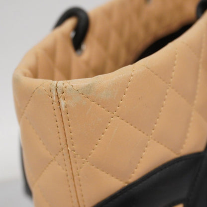 Chanel Tote Bag Cambon Lambskin Beige Silver Hardware [Used] Women's