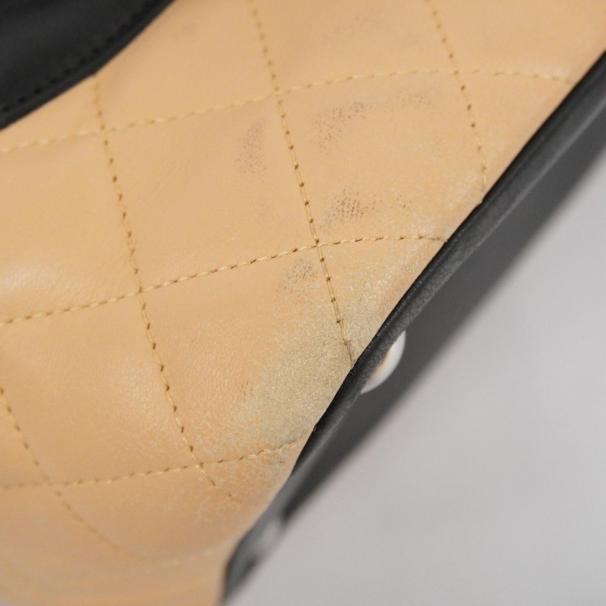 Chanel Tote Bag Cambon Lambskin Beige Silver Hardware [Used] Women's