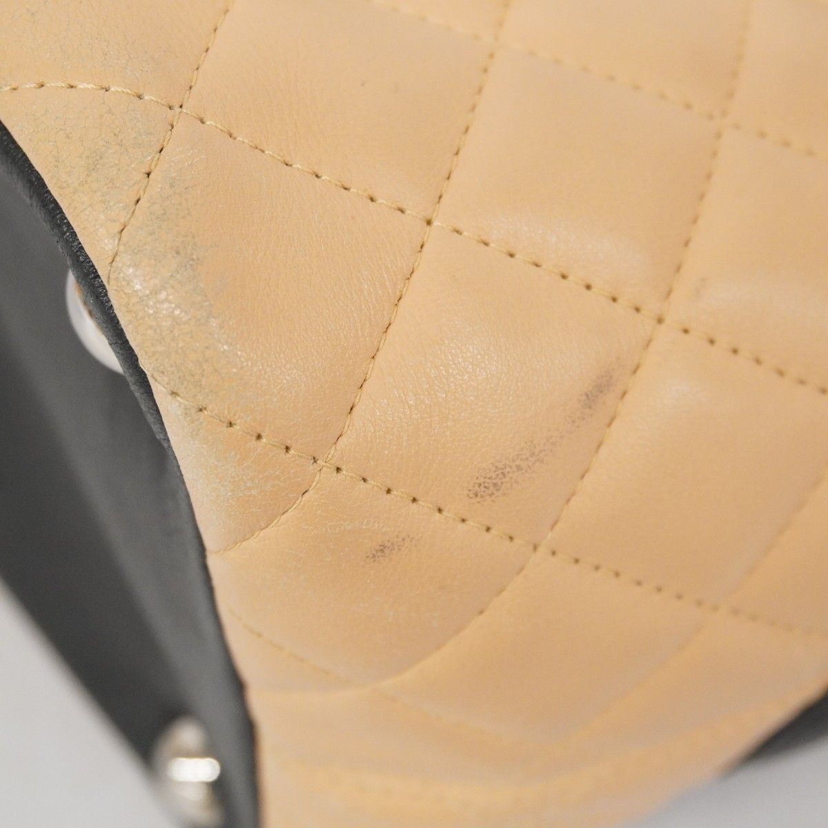 Chanel Tote Bag Cambon Lambskin Beige Silver Hardware [Used] Women's