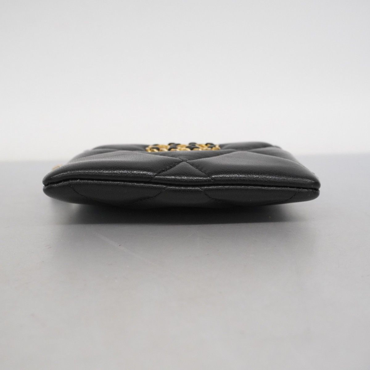 Chanel Coin Case Chanel 19 Lambskin Black Gold Hardware [Used] Women's