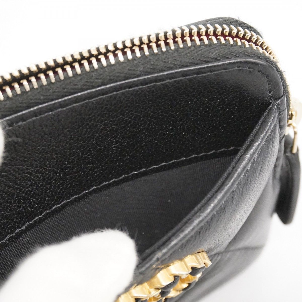 Chanel Coin Case Chanel 19 Lambskin Black Gold Hardware [Used] Women's